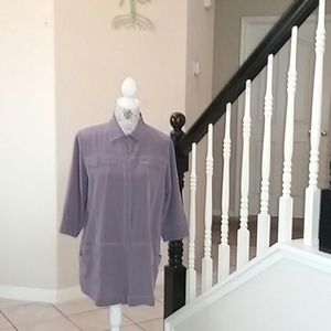 Soft Surroundings Tunic Style Button Down Blouse